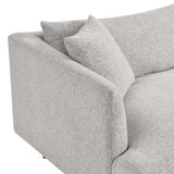 Manor Down Filled Overstuffed Sofa in Light Gray Fabric