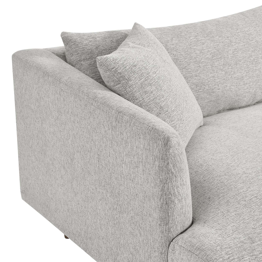 Manor Down Filled Overstuffed Sofa in Light Gray Fabric