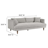 Manor Down Filled Overstuffed Sofa in Light Gray Fabric