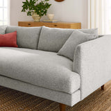 Manor Down Filled Overstuffed Sofa in Light Gray Fabric