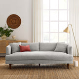 Manor Down Filled Overstuffed Sofa in Light Gray Fabric