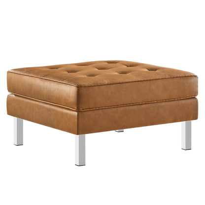 Loft Tufted Vegan Leather Armchair and Ottoman Set by Furniture For America