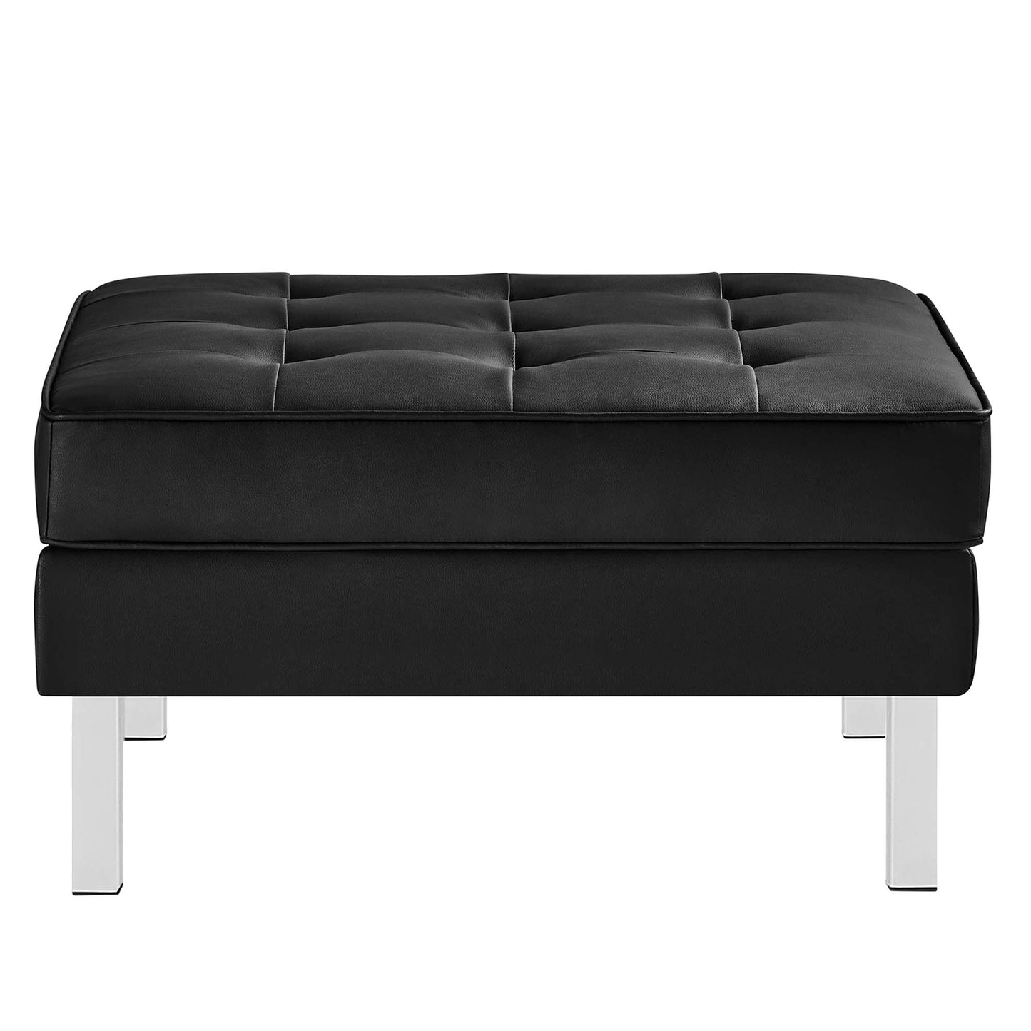 Loft Tufted Vegan Leather Sofa and Ottoman Set by Furniture For America
