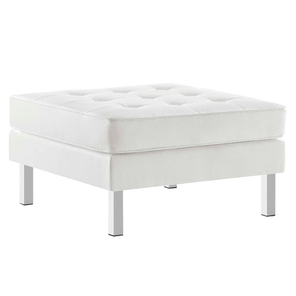 Loft Tufted Vegan Leather Sofa and Ottoman Set by Furniture For America