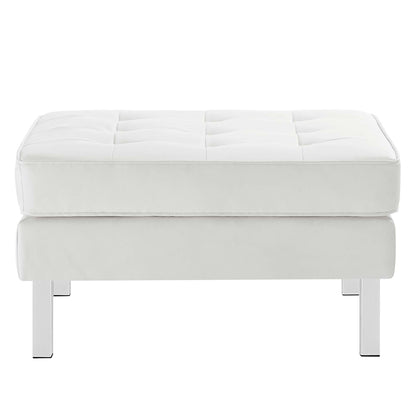 Loft Tufted Vegan Leather Sofa and Ottoman Set by Furniture For America