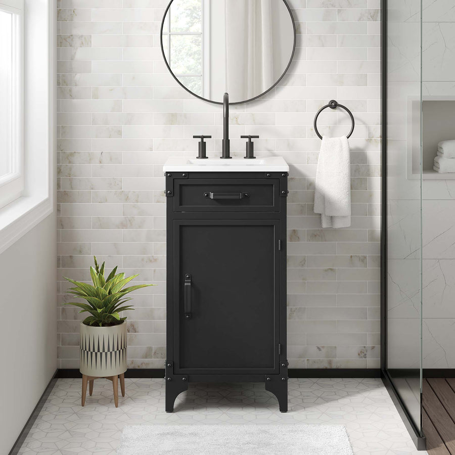 Clover 18" Bathroom Vanity in White black