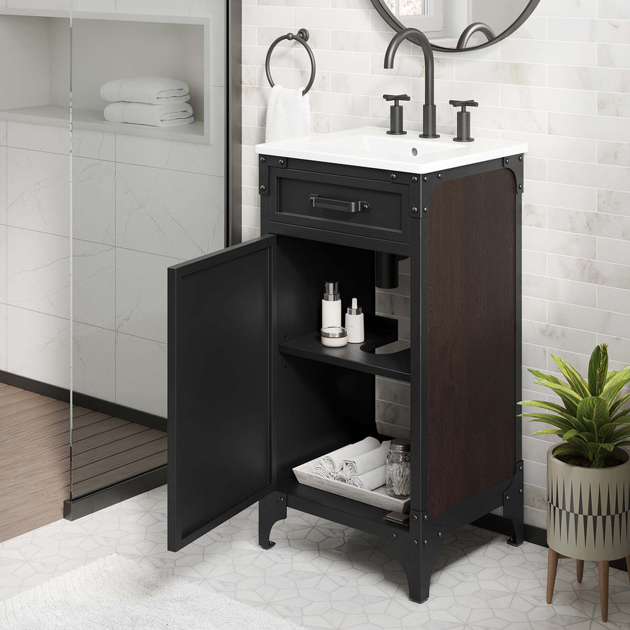 Clover 18" Bathroom Vanity in White black