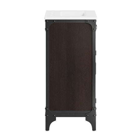 Steamforge 18" Bathroom Vanity in White black