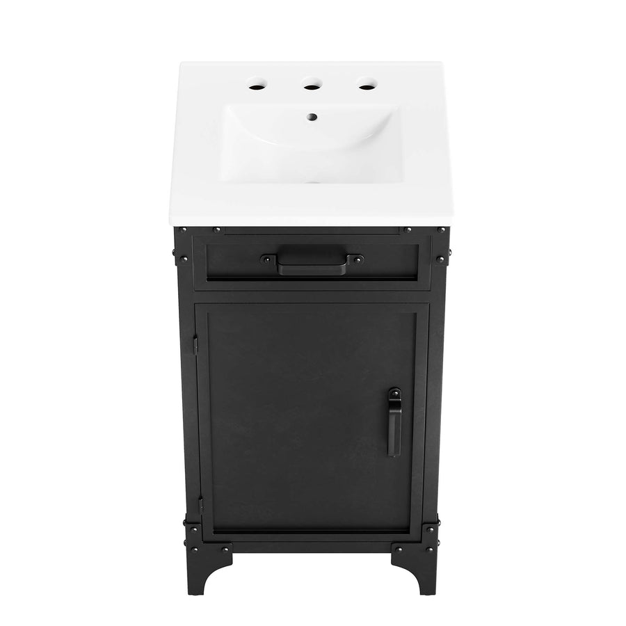 Clover 18" Bathroom Vanity in White black