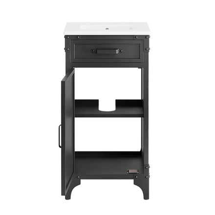Steamforge 18" Bathroom Vanity in White black