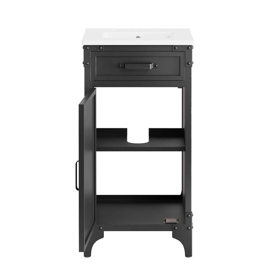 Clover 18" Bathroom Vanity in White black