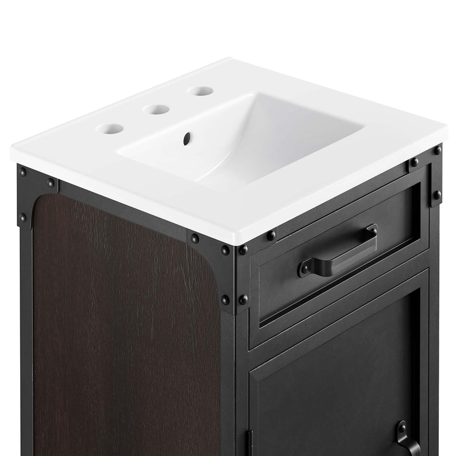 Clover 18" Bathroom Vanity in White black