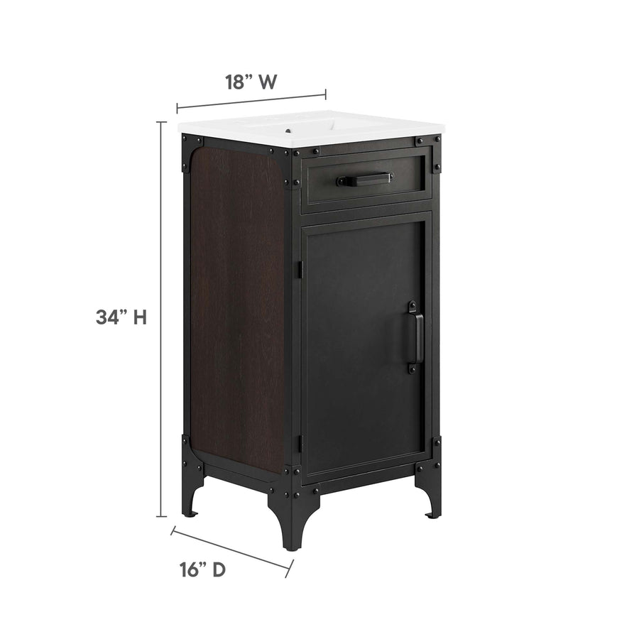 Clover 18" Bathroom Vanity in White black