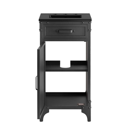 Steamforge 18" Bathroom Vanity in Black Black