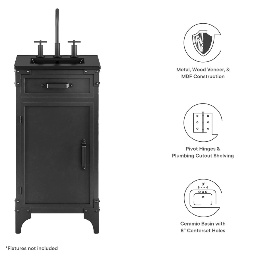 Clover 18" Bathroom Vanity in Black Black