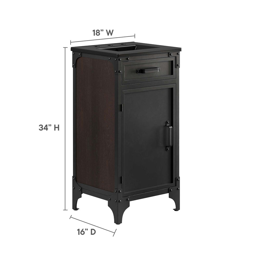 Clover 18" Bathroom Vanity in Black Black