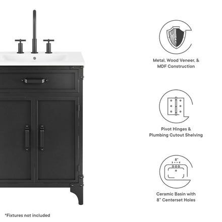 Steamforge 24" Bathroom Vanity in White Black