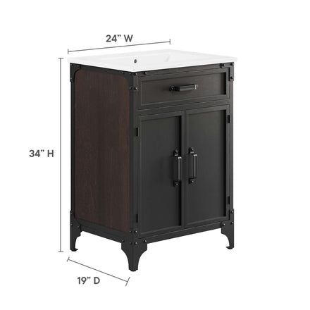 Steamforge 24" Bathroom Vanity in White Black