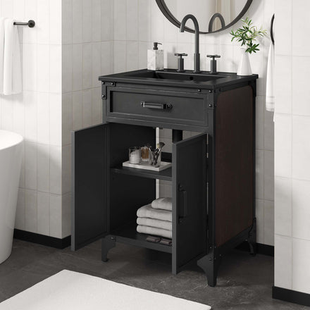 Steamforge 24" Bathroom Vanity in Black Black