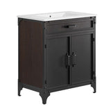 Clover 30" Bathroom Vanity in White Black