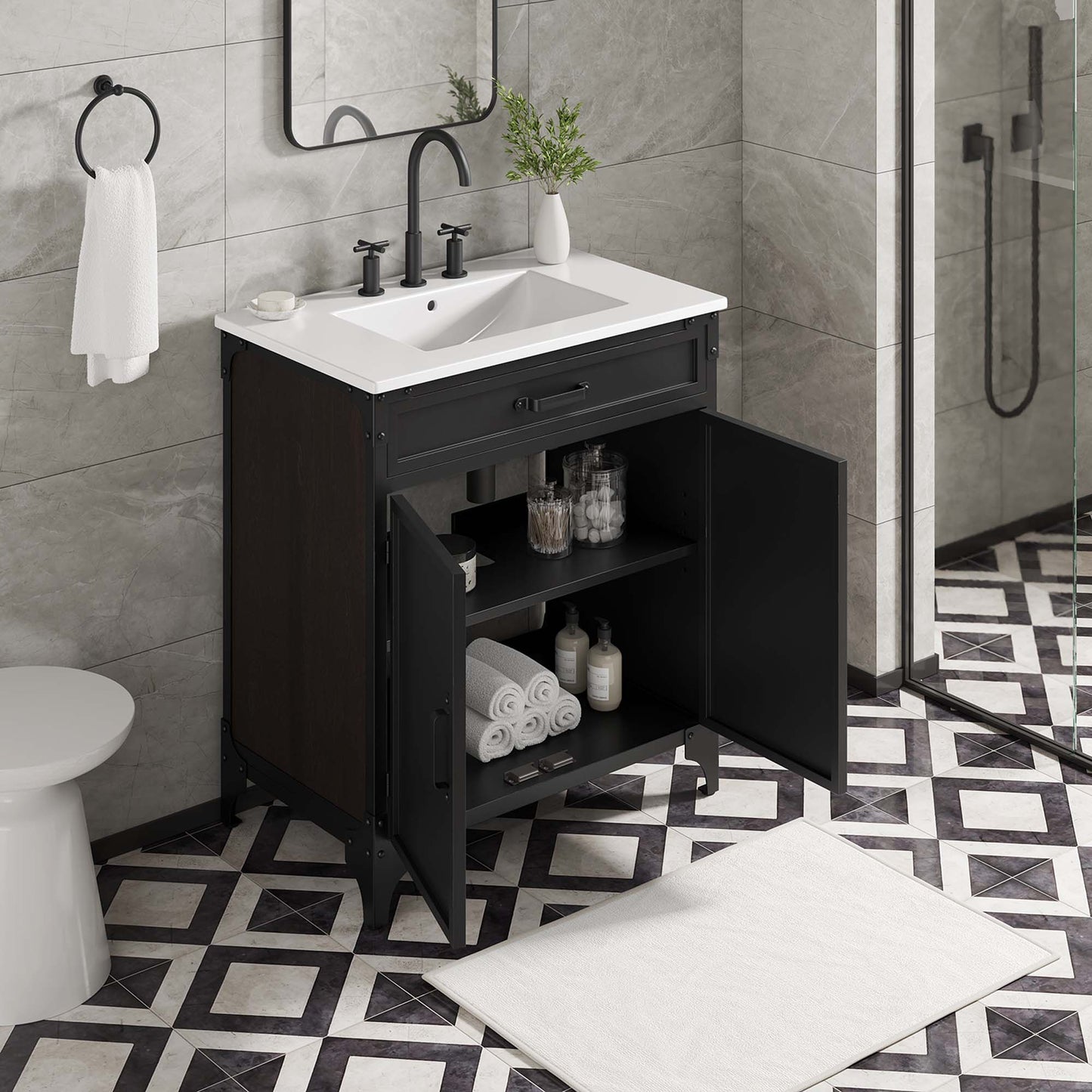 Steamforge 30" Bathroom Vanity by Furniture For America