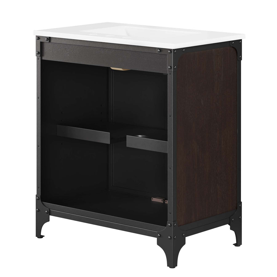 Clover 30" Bathroom Vanity in White Black