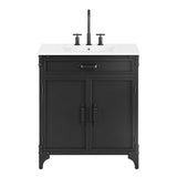 Clover 30" Bathroom Vanity in White Black