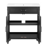 Clover 30" Bathroom Vanity in White Black