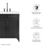 Clover 30" Bathroom Vanity in White Black