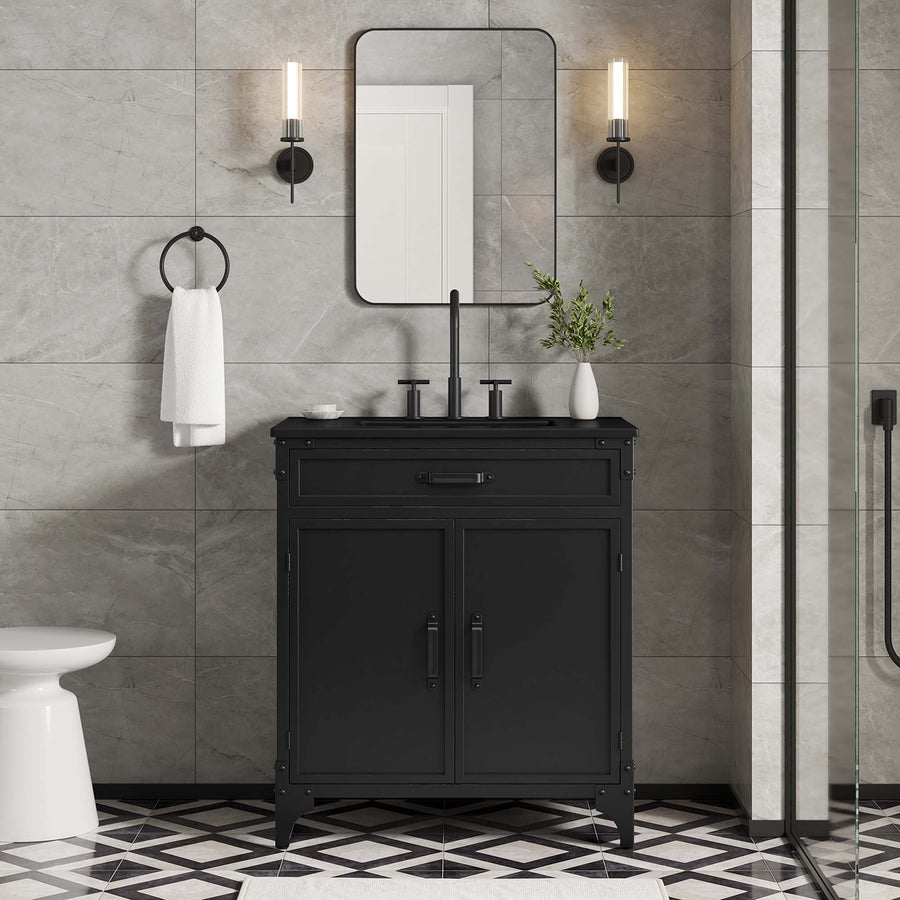 Clover 30" Bathroom Vanity in Black Black