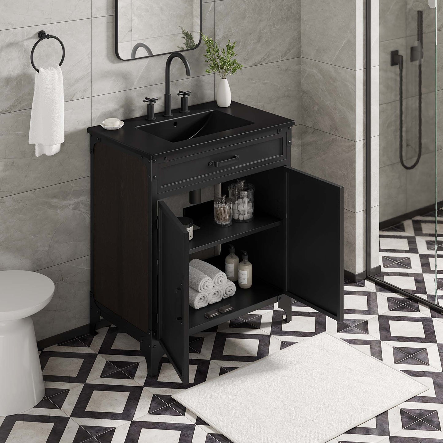 Steamforge 30" Bathroom Vanity by Furniture For America