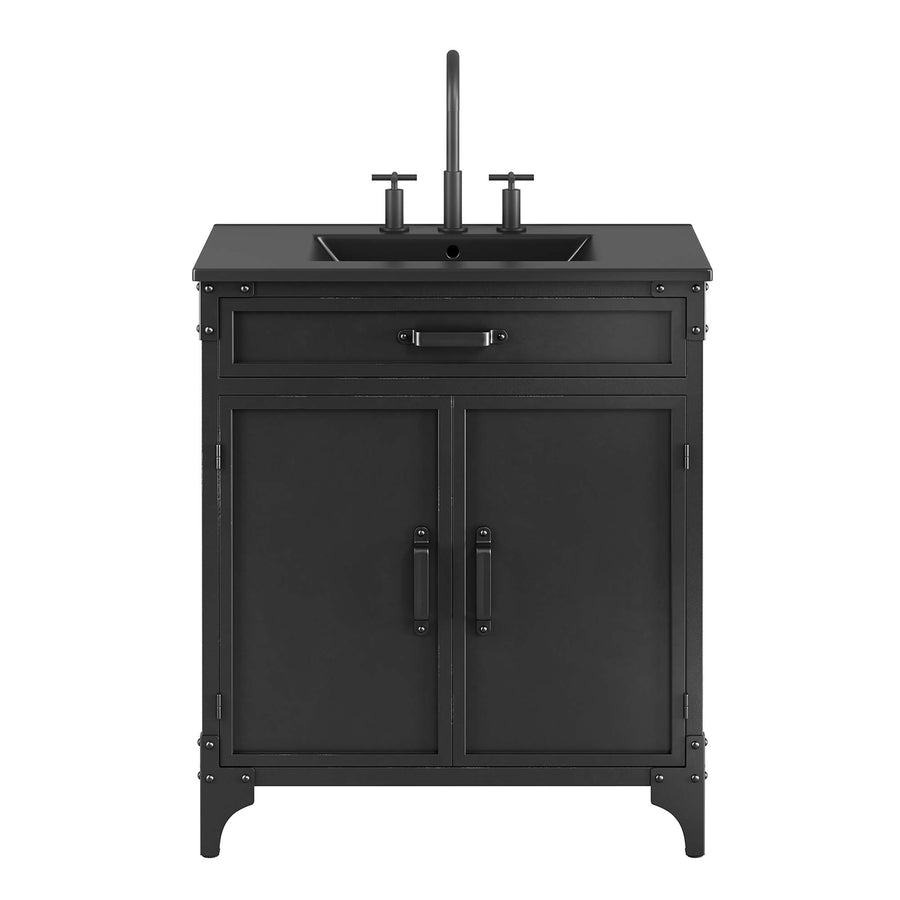Clover 30" Bathroom Vanity in Black Black