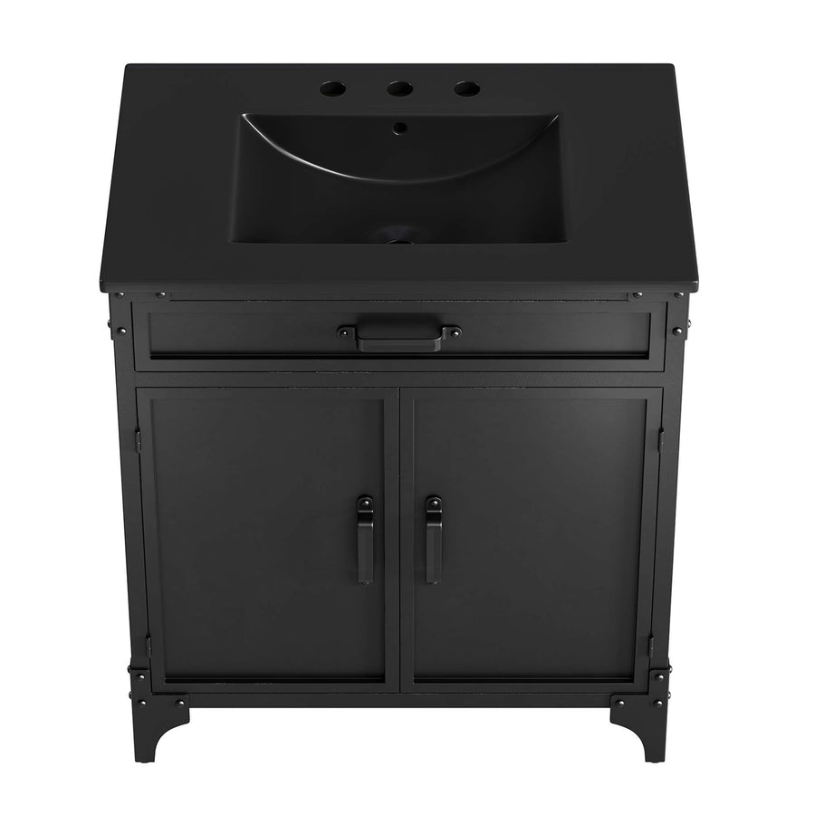 Clover 30" Bathroom Vanity in Black Black