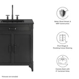 Clover 30" Bathroom Vanity in Black Black