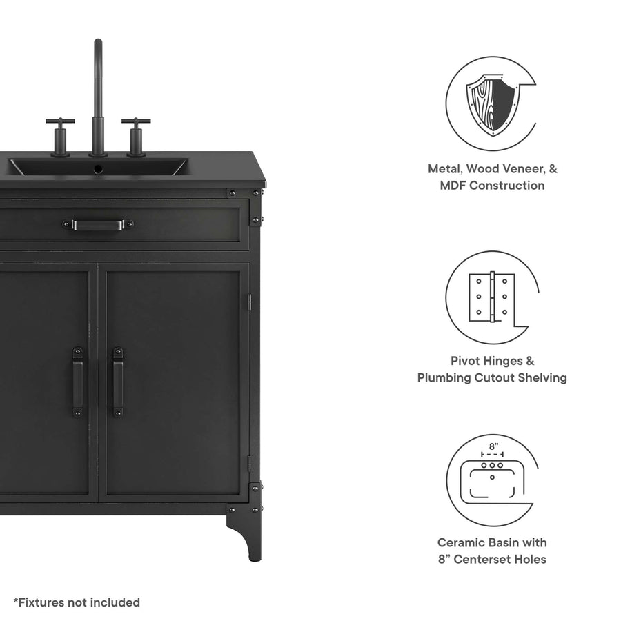 Clover 30" Bathroom Vanity in Black Black