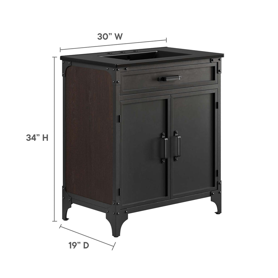 Clover 30" Bathroom Vanity in Black Black