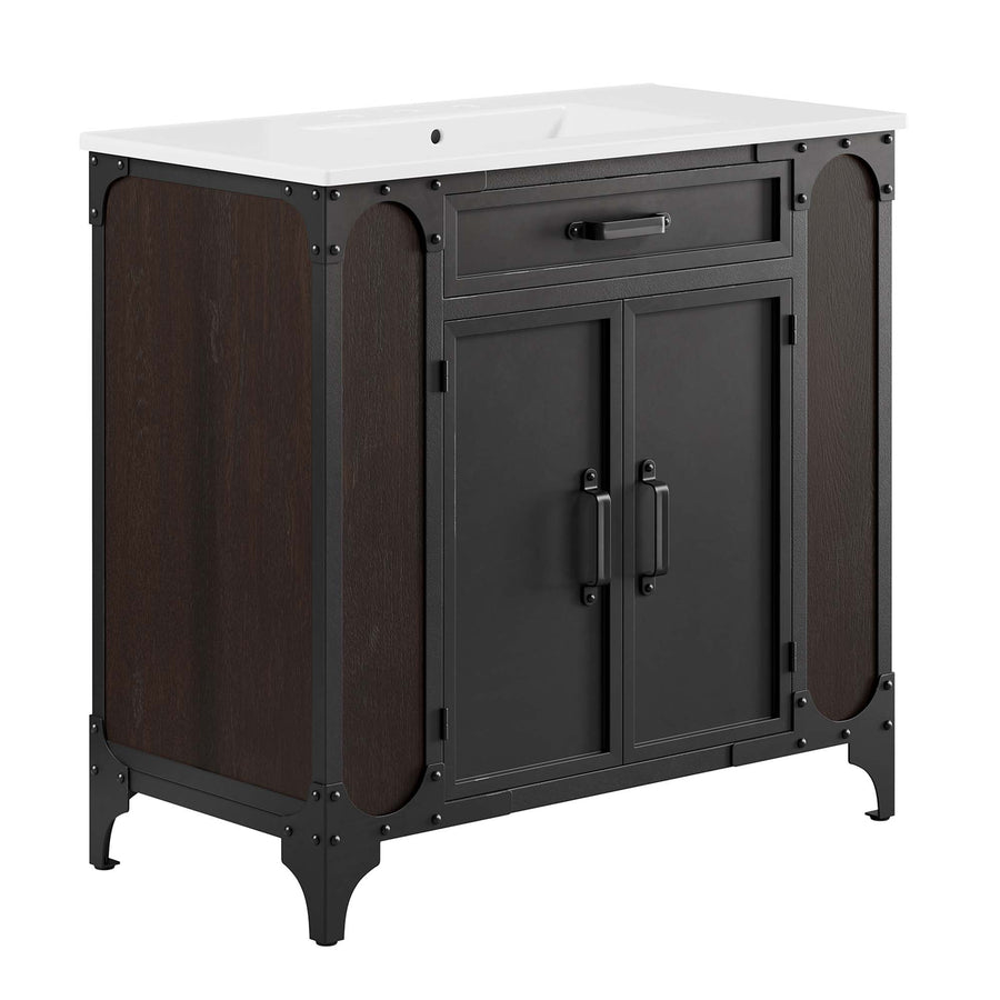 Clover 36" Bathroom Vanity in White Black