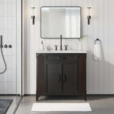 Clover 36" Bathroom Vanity in White Black