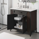 Clover 36" Bathroom Vanity in White Black