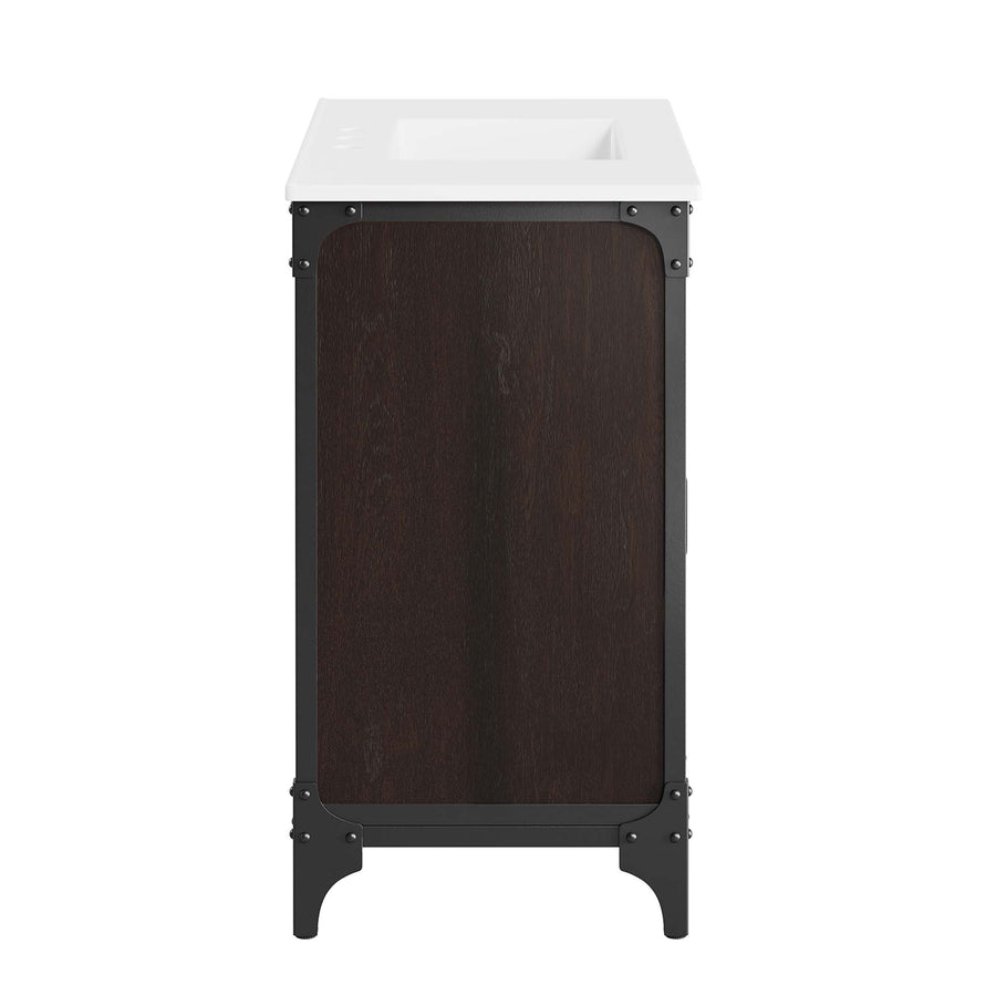 Clover 36" Bathroom Vanity in White Black