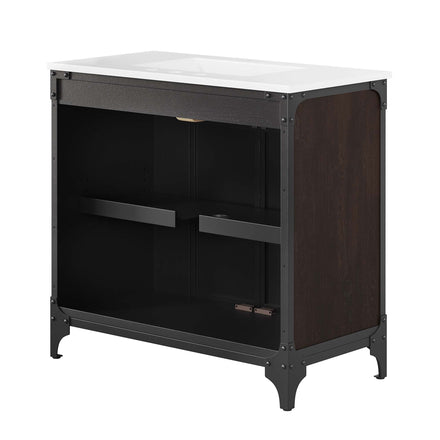 Steamforge 36" Bathroom Vanity in White Black