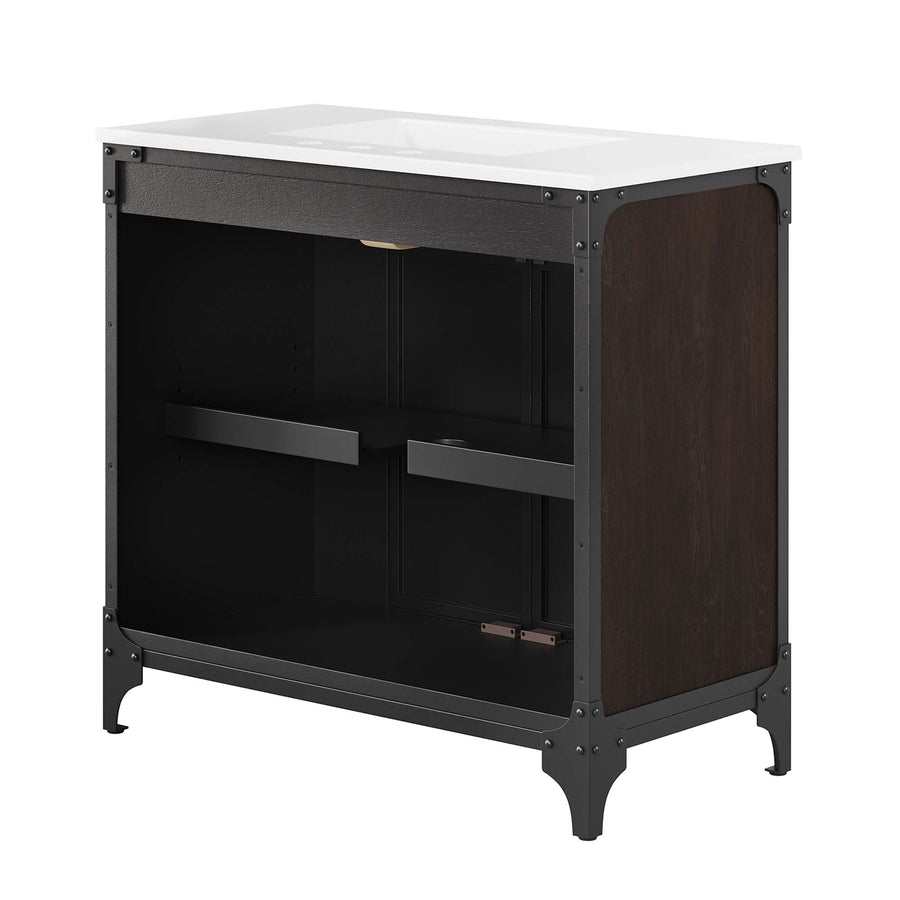 Clover 36" Bathroom Vanity in White Black