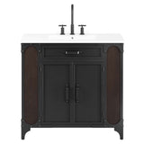 Clover 36" Bathroom Vanity in White Black