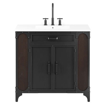 Steamforge 36" Bathroom Vanity in White Black