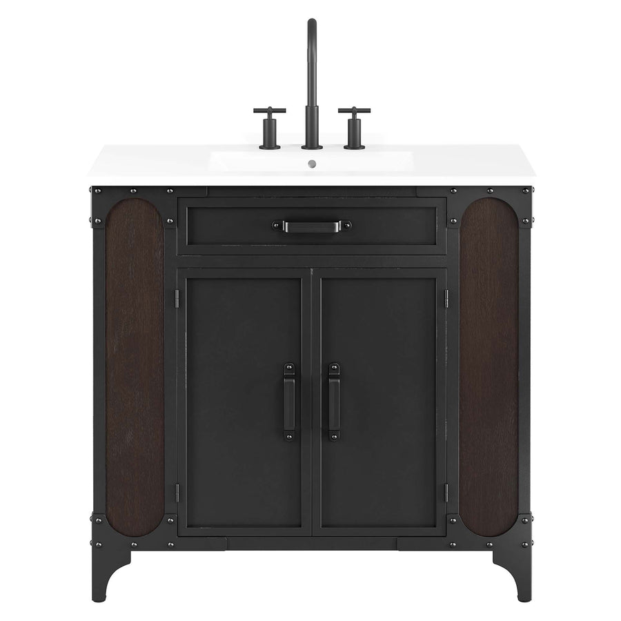 Clover 36" Bathroom Vanity in White Black