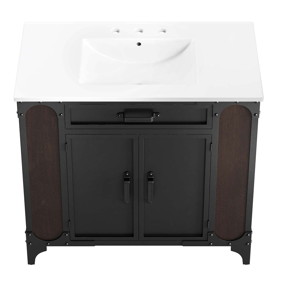 Clover 36" Bathroom Vanity in White Black