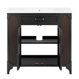 Clover 36" Bathroom Vanity in White Black