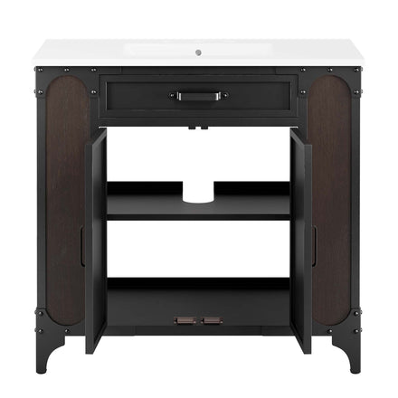 Steamforge 36" Bathroom Vanity in White Black