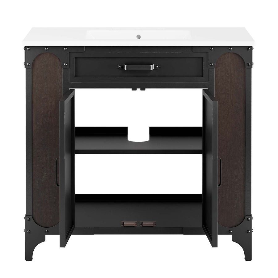 Clover 36" Bathroom Vanity in White Black