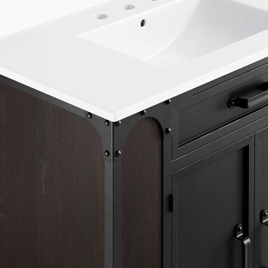 Clover 36" Bathroom Vanity in White Black